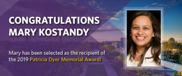 Congrats to Mary Kostandy on her 2019 Patricia Dyer Memorial Award