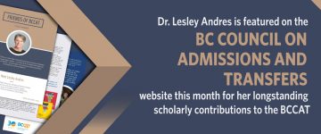 Dr. Lesley Andres is featured on the BCCAT website