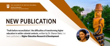 New publication – Truth before reconciliation: the difficulties of transforming higher education in settler colonial contexts