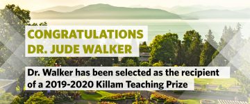 Congrats Dr. Jude Walker on the Killam Teaching Prize