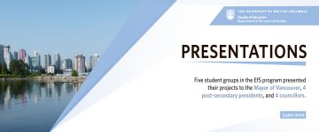 EfS students presented in front of the Mayor of Vancouver and 4 Post-secondary Presidents
