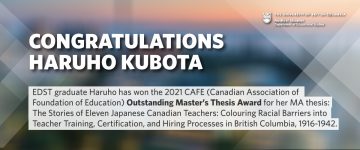Haruho Kubota – EDST graduate – CAFE MA Thesis Award