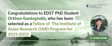 Orkhon Gantogtokh – Fellow of  The Institute of Asian Research (IAR) Program for 2021-2022