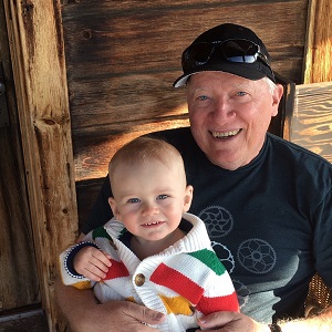 Johnny and Opa at Hawks Nest in July