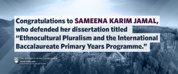 Congratulations to Sameena Karim Jamal on her defense