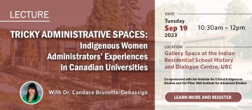 Event: Tricky Administrative Spaces: Indigenous Women Administrators’ Experiences in Canadian Universities