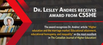 Congrats to Lesley on her CSSHE Award!