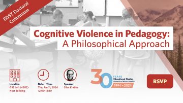 EDST Doctoral Colloquium: Cognitive Violence in Pedagogy: A Philosophical Approach