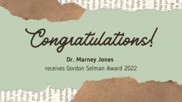 Dr. Marney Jones receives Gordon Selman Award 2022