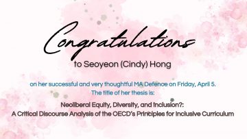 Congrats Seoyeon (Cindy) Hong