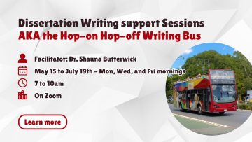 Dissertation Writing support Sessions AKA the Hop-on Hop-off Writing Bus