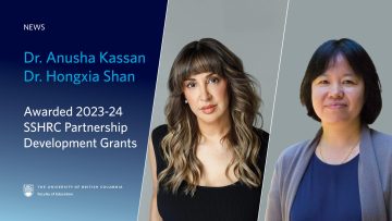Drs. Anusha Kassan and Hongxia Shan awarded 2023-24 SSHRC Partnership Development Grants