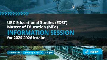 MEd Information Session for 2025-2026 Intake