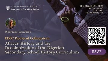 EDST Doctoral Colloquium – African History and the Decolonization of the Nigerian Secondary School History Curriculum