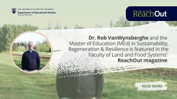 Dr. Rob VanWynsberghe featured in the ReachOut magazine