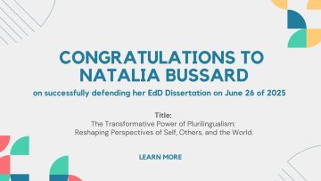 Natalia Bussard successfully defended her EdD Dissertation